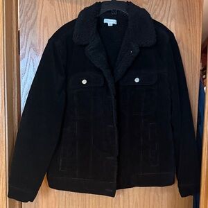 Black Corduroy Jacket with Sherpa Lining